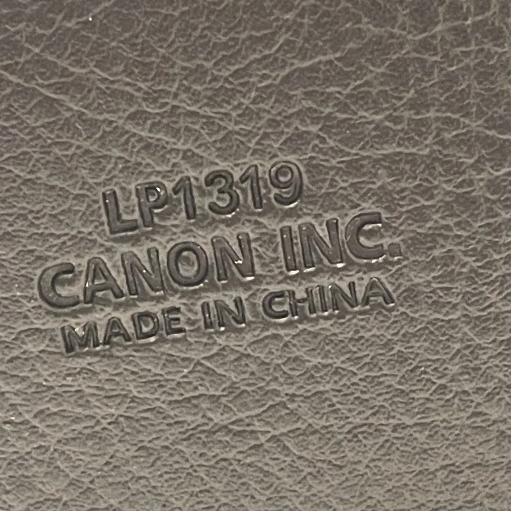 Canon LP1319 Lens Pouch Bag‎ Soft Suede Leather Bottom Drawstring Gray Black